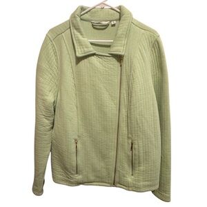 Isaac Mizrahi Live Green Quilted Jacket Sz XL